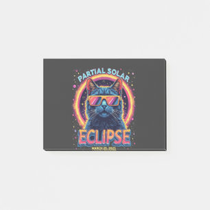 Partial Solar Eclipse 2025 Cat Kitten Post-it Notes
