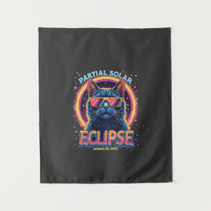 Partial Solar Eclipse 2025 Cat Kitten  Tapestry