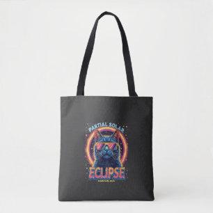 Partial Solar Eclipse 2025 Cat Kitten  Tote Bag