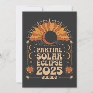 Partial Solar Eclipse 2025 Quebec Canada  Holiday Card