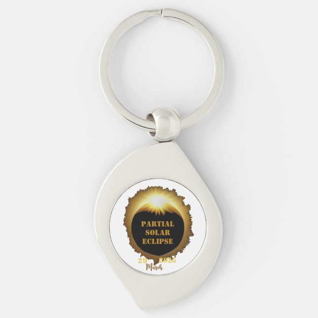 Partial Solar Eclipse Event 2025 Viewing Party Key Ring (Front)