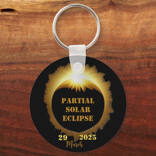Partial Solar Eclipse Event 2025 Viewing Party Key Ring (Front)