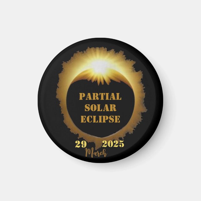 Partial Solar Eclipse Event 2025 Viewing Party Magnet (Front)