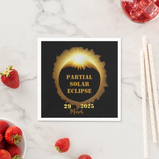 Partial Solar Eclipse Event 2025 Viewing Party Napkin (Insitu)