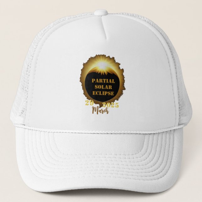 Partial Solar Eclipse Event 2025 Viewing Party Trucker Hat (Front)