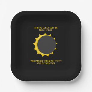 Partial Solar Eclipse March 2025 Personalised Paper Plate