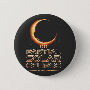 Partial Solar Eclipse New Jersey 2025 6 Cm Round Badge