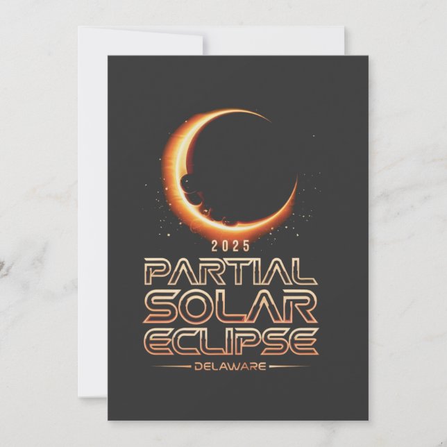 Partial Solar Eclipse New Jersey 2025 Invitation (Front)