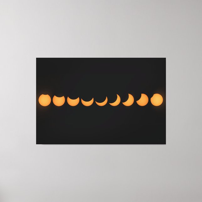 Partial Solar Eclipse Progress Series Canvas Print (Front)