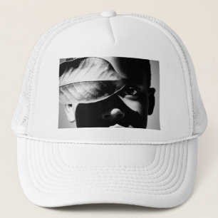 partial to red trucker hat