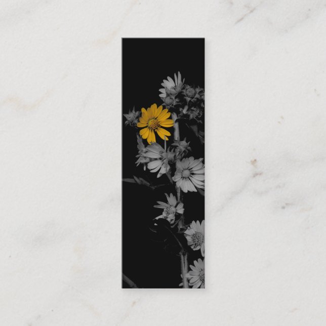 Partially Colourized Floral Mini Bookmarks Business Card (Front)