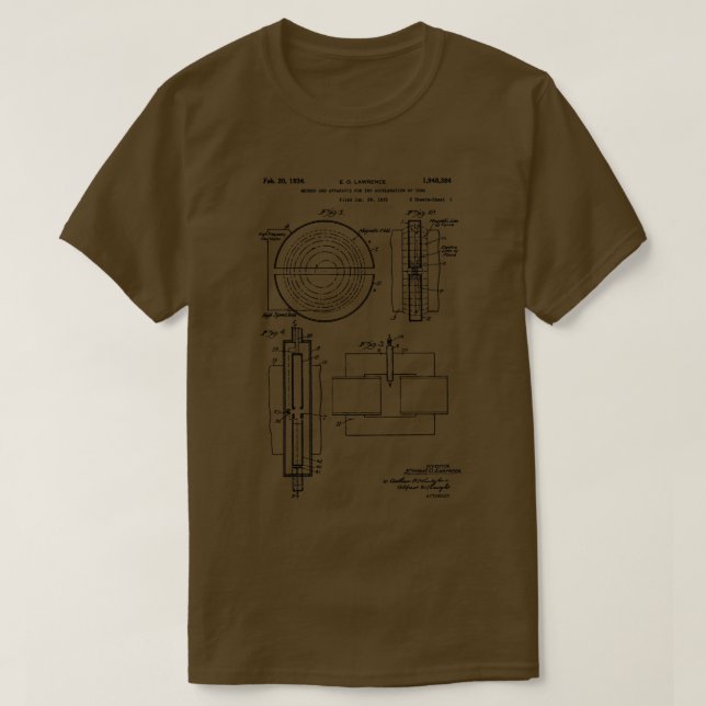 Particle accelerator patent 1934 cern nobel discov T-Shirt (Design Front)