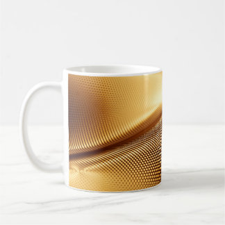Particle drapery luxury gold background. 3d illust coffee mug