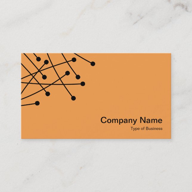 Particle Tracks - Black on Lt Orange f89f4b Business Card (Front)