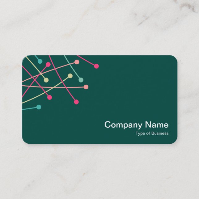 Particle Tracks - Colours 01 on Dk Green 004840 Business Card (Front)