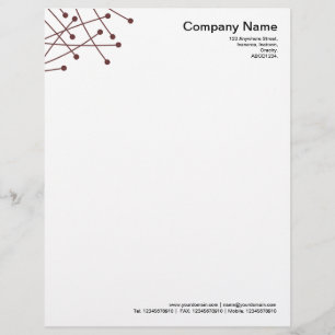 Particle Tracks - Dark Brown Customised Letterhead