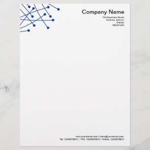 Particle Tracks - Navy Blue Letterhead Template