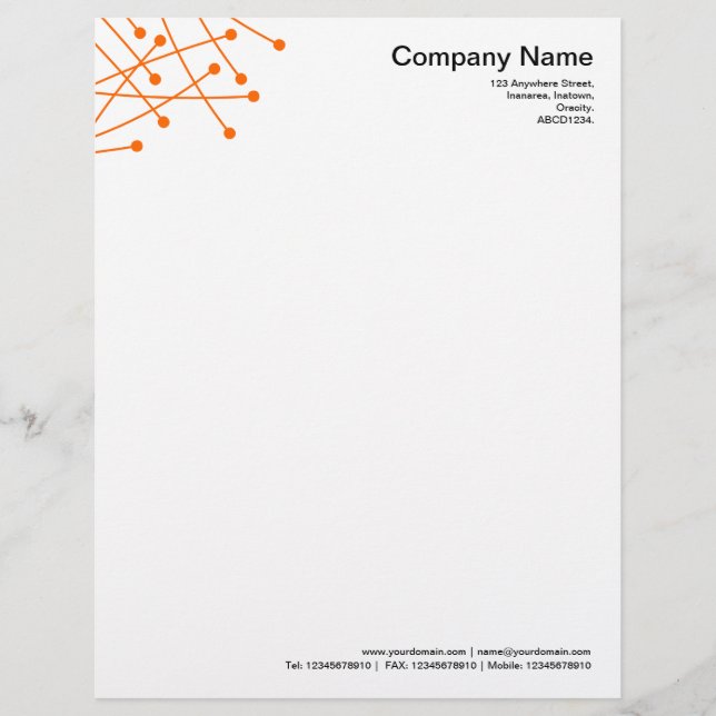 Particle Tracks - Orange Letterhead (Front)