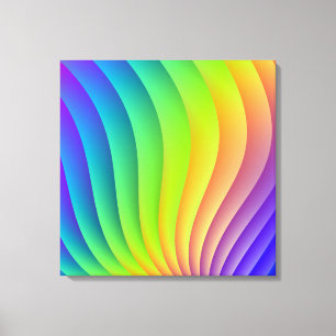 Particles and Waves with Floral Motif Canvas Print