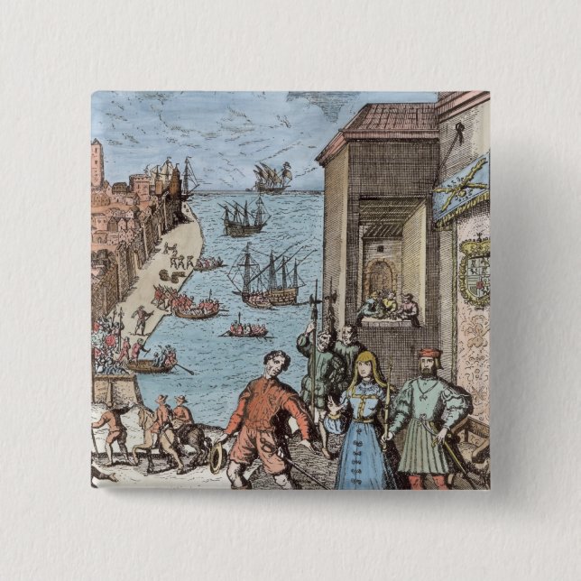 Parting of Columbus with Ferdinand and 15 Cm Square Badge (Front)