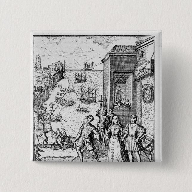 Parting of Columbus with Ferdinand and 15 Cm Square Badge (Front)