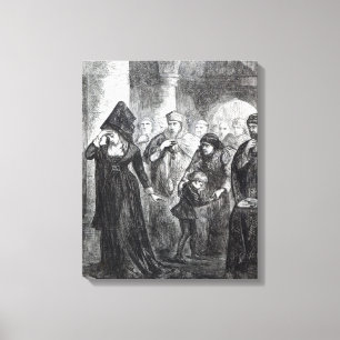 Parting of Queen Elizabeth Wydville and her Canvas Print