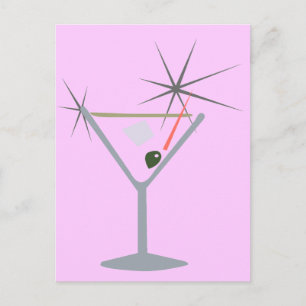 Partini Martini Glass Postcard