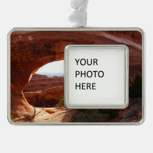 Partition Arch I at Arches National Park Silver Plated Framed Ornament