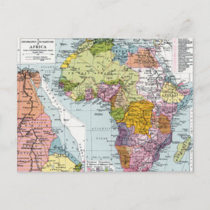 PARTITIONED AFRICA, 1914 POSTCARD