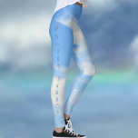 Partly Cloudy Blue Sky Chic Blue and White Leggings<br><div class="desc">No one minds a few white clouds against a lovely sky blue especially on these partly cloudy with a  twist chic blue and white leggings. Personalize the side text as you like.

This image is original Sky photography by JLW_PHOTOGRAPHY.</div>
