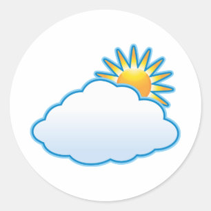 partly cloudy classic round sticker