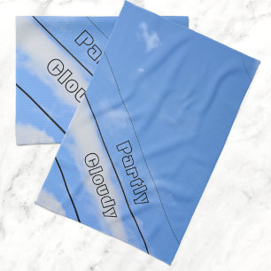 Partly Cloudy SkyLines blue Tea Towel