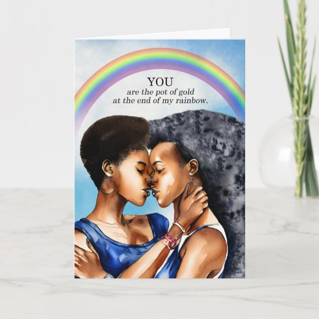 Partner Anny African American Lesbian Couple Card (Front)