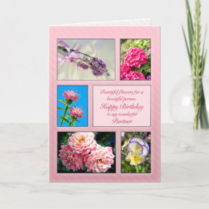 Partner, beautiful flowers birthday card
