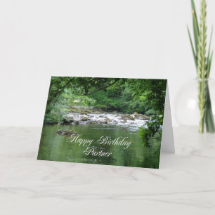Partner birthday card showing a river