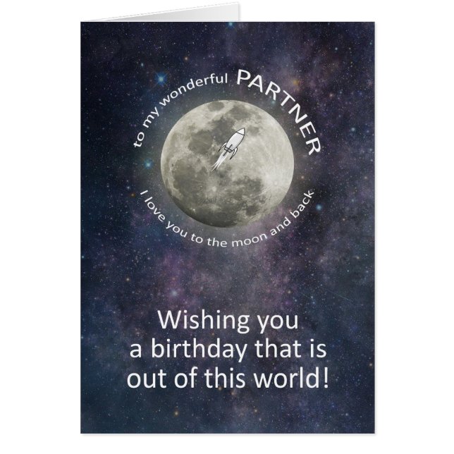 Partner Birthday To The Moon And Back  (Front)