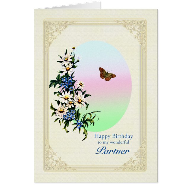 Partner Birthday with Flowers (Front)