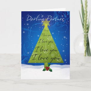 Partner Christmas Card With Holiday Tree