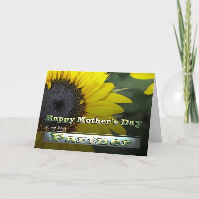 Partner Happy Mother's Day sunflower Card (Front)