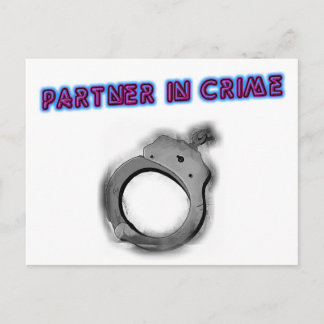 Partner In Crime Left Handcuff Postcard
