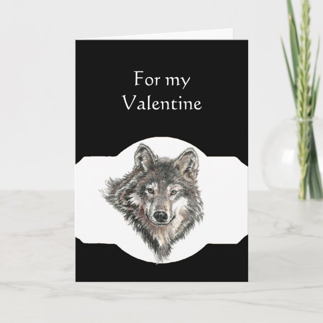 Partner Love Leader of the Pack Wolf Valentine Holiday Card (Front)
