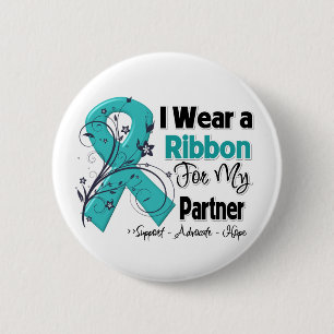 Partner - Ovarian Cancer Ribbon 6 Cm Round Badge