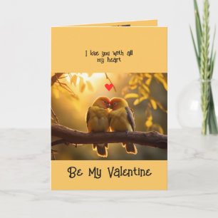 Partner Spouse Valentine Love Lovebirds Bird Art Holiday Card