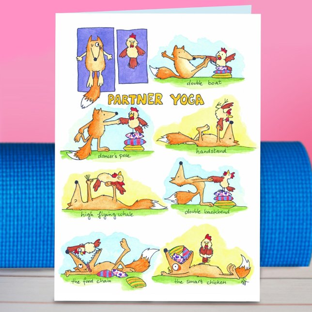 Partner Yoga greeting card by Nicole Janes (Creator Uploaded)