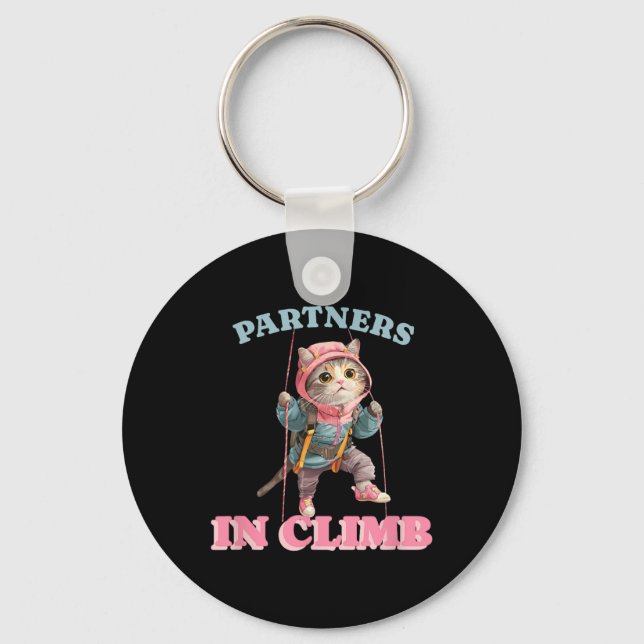 Partners In Climb Funny Rock Climbing Design For A Key Ring (Front)
