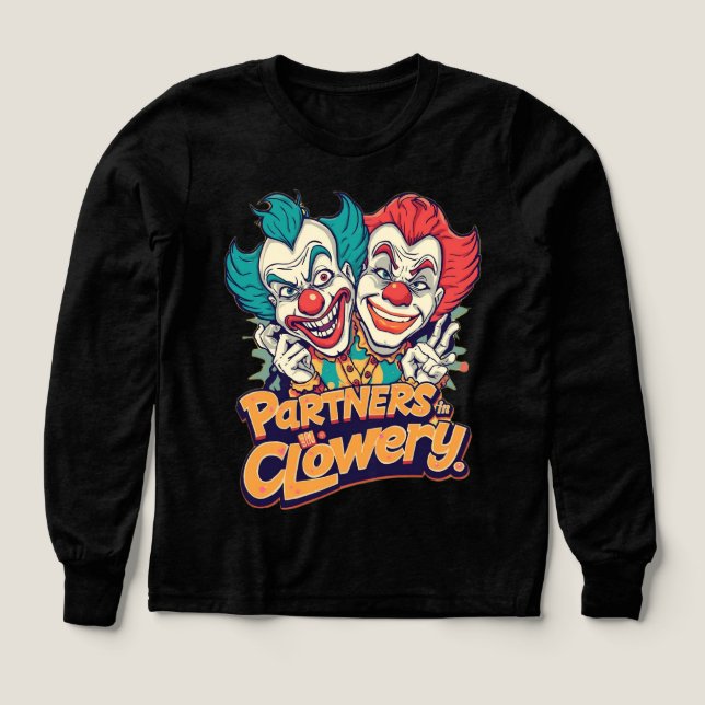 Partners in Clowery (Funny Clown Pun) (Design Front)