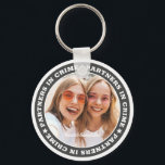 Partners in Crime BFF Simple Modern Custom Photo Key Ring<br><div class="desc">This simple and modern design is composed of serif typography and add a custom photo.</div>