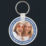 Partners in Crime BFF Simple Modern Custom Photo Key Ring<br><div class="desc">This simple and modern design is composed of serif typography and add a custom photo.</div>
