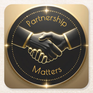 Partnership Matters Square Paper Coaster