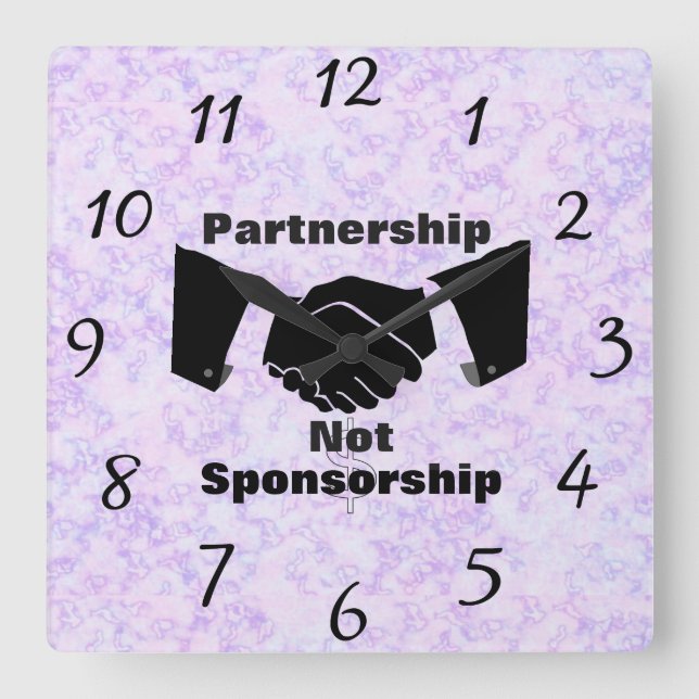 Partnership Not Sponsorship Wall Clock (Front)